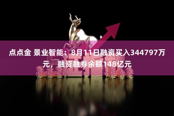 点点金 景业智能：8月11日融资买入344797万元，融资融券余额148亿元