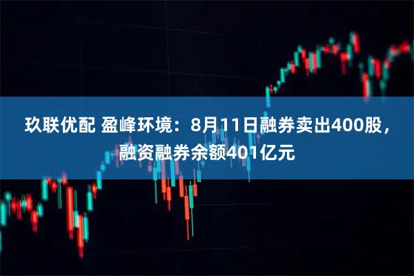 玖联优配 盈峰环境:8月11日融券卖出400股,融资融券余额401亿元