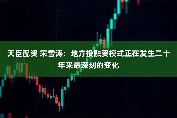天臣配资 宋雪涛：地方投融资模式正在发生二十年来最深刻的变化